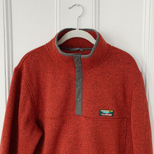 L.L.Bean | Men's Red Sweater Fleece Pullover
